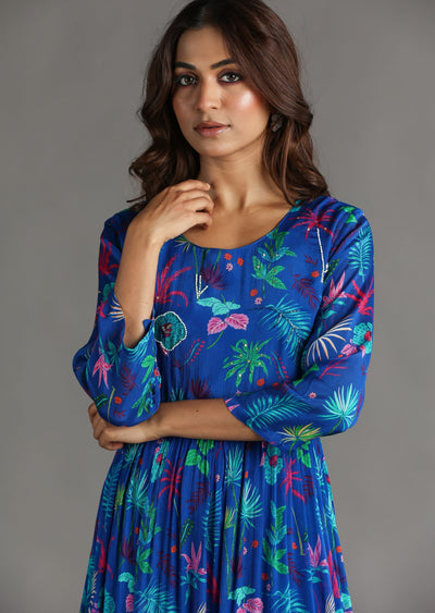 Royal Blue Chinnon Long Dress