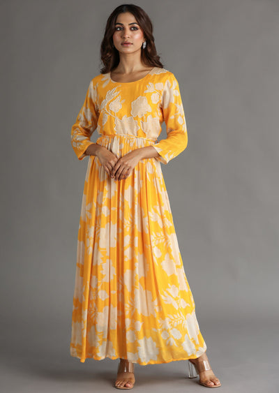 Light Orange Chinnon Long Dress