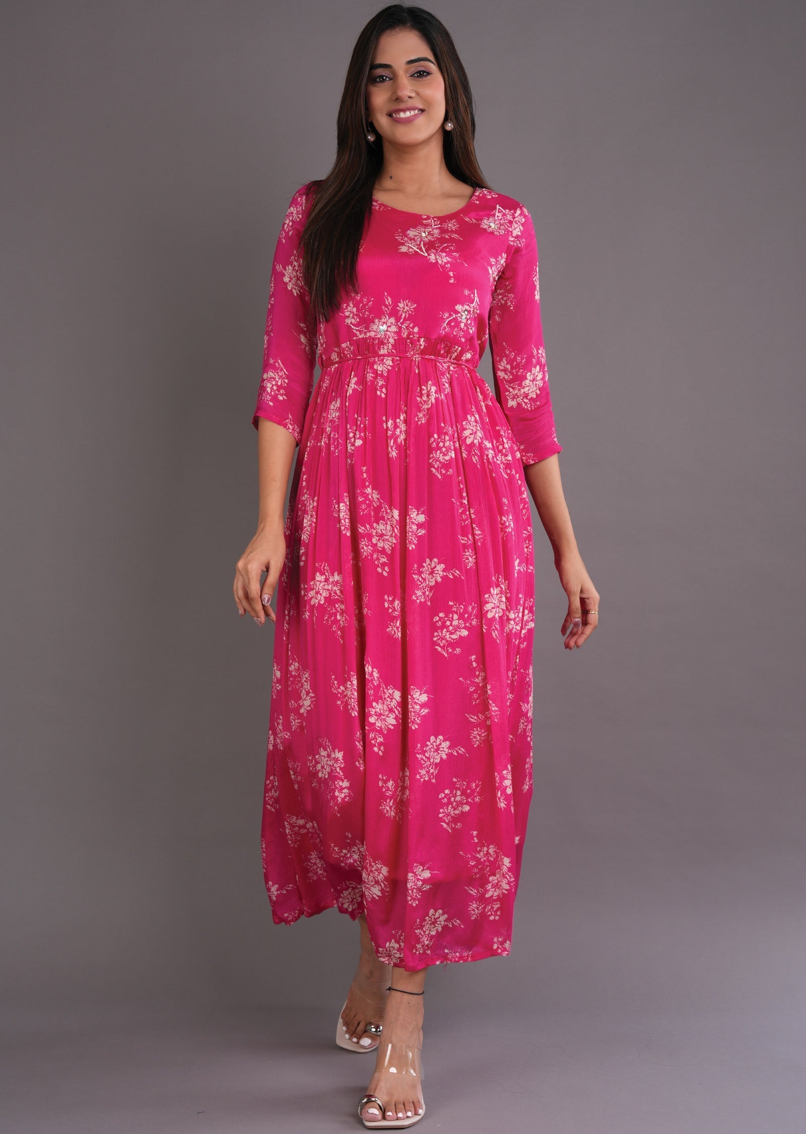 Rani Pink Chinnon Long Dress
