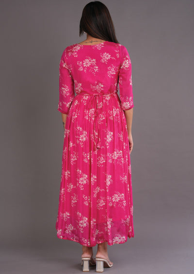 Rani Pink Chinnon Long Dress