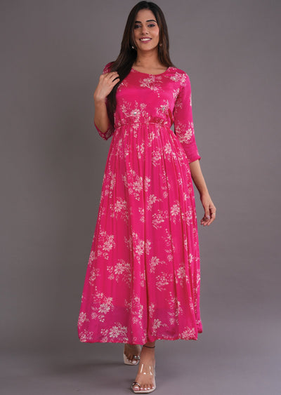 Rani Pink Chinnon Long Dress