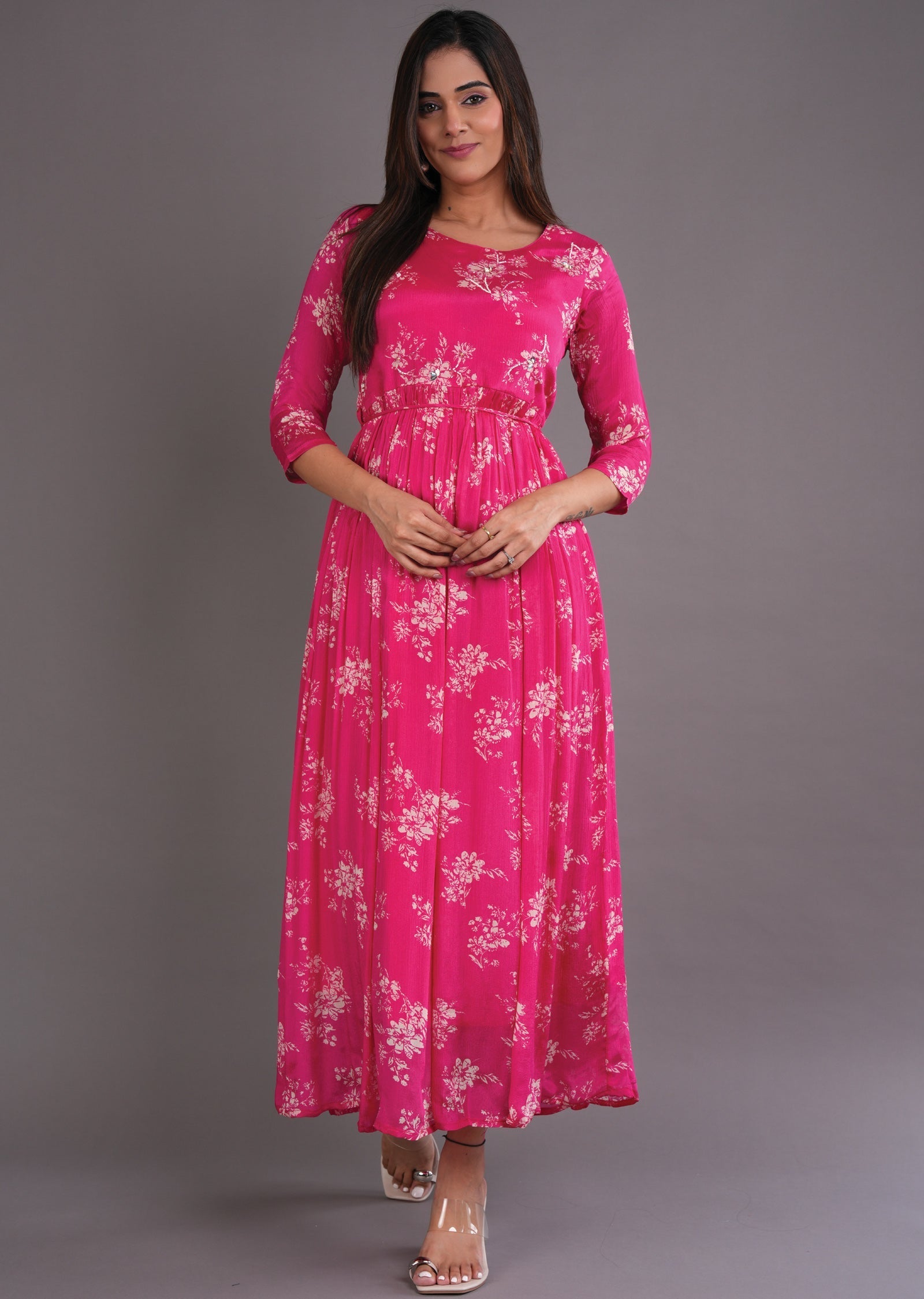 Rani Pink Chinnon Long Dress