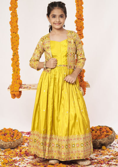 Yellow Tissue Lehenga