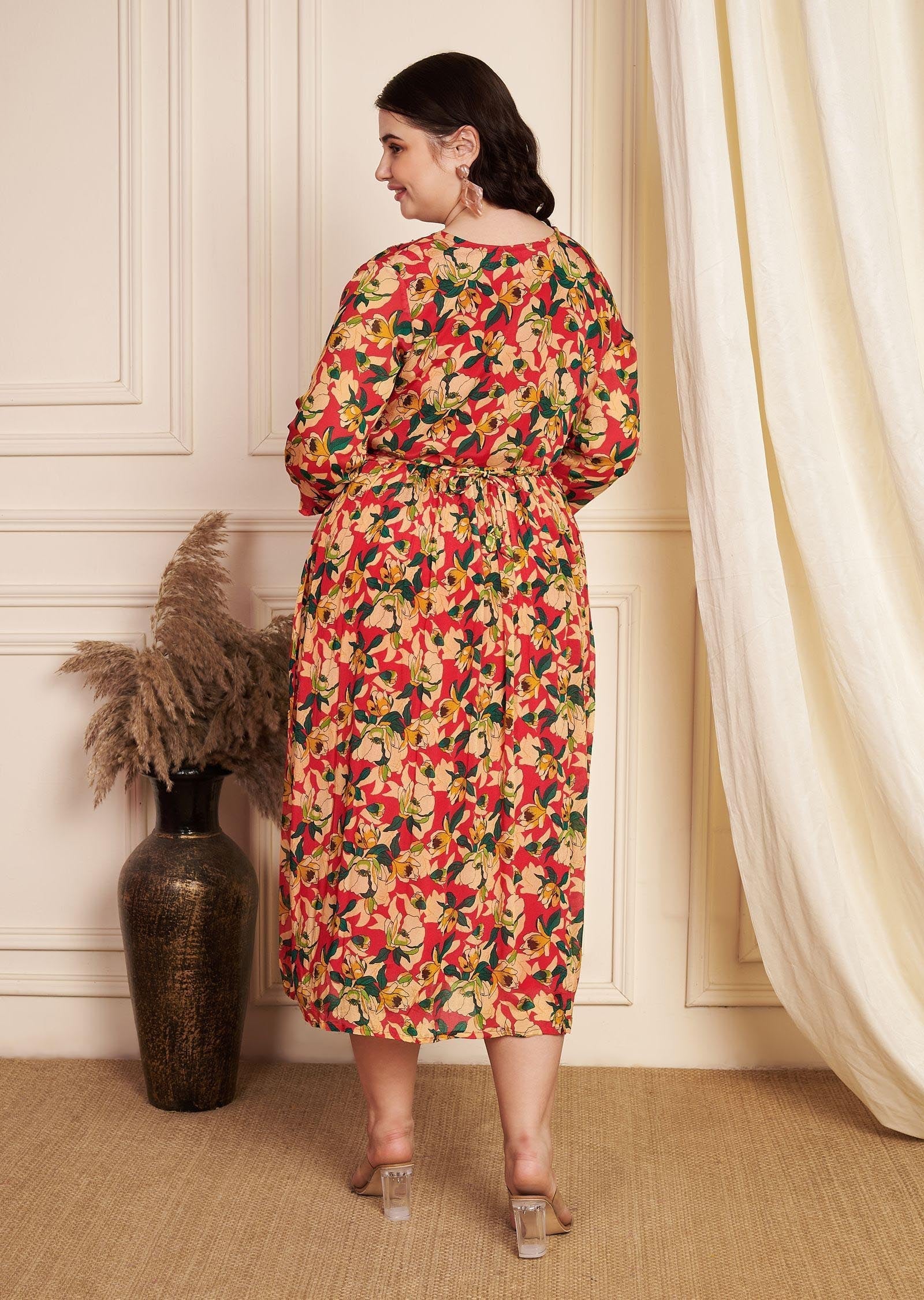 Rani Pink Chinnon Midi Dress