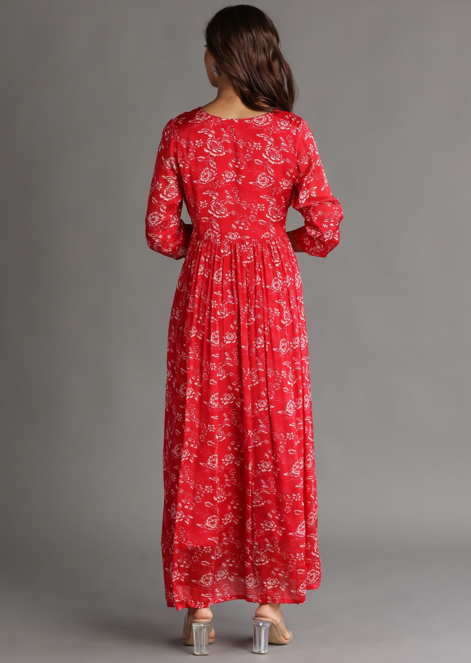 Red Chinnon Long Dress