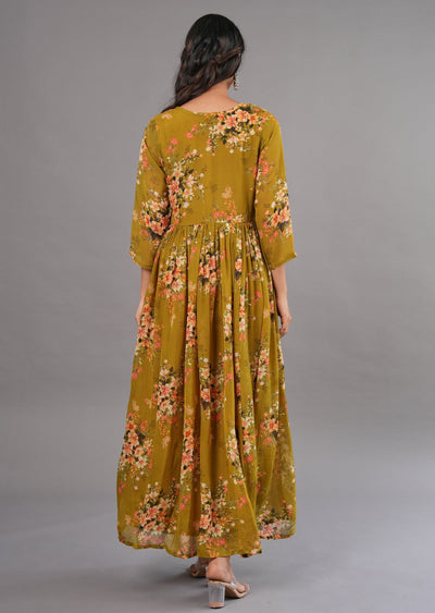 Kakhi Organza Long Dress