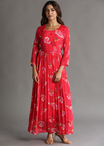 Rani Pink Chinnon Long Dress