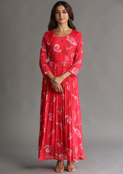 Rani Pink Chinnon Long Dress