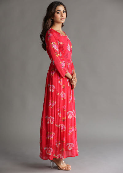 Rani Pink Chinnon Long Dress