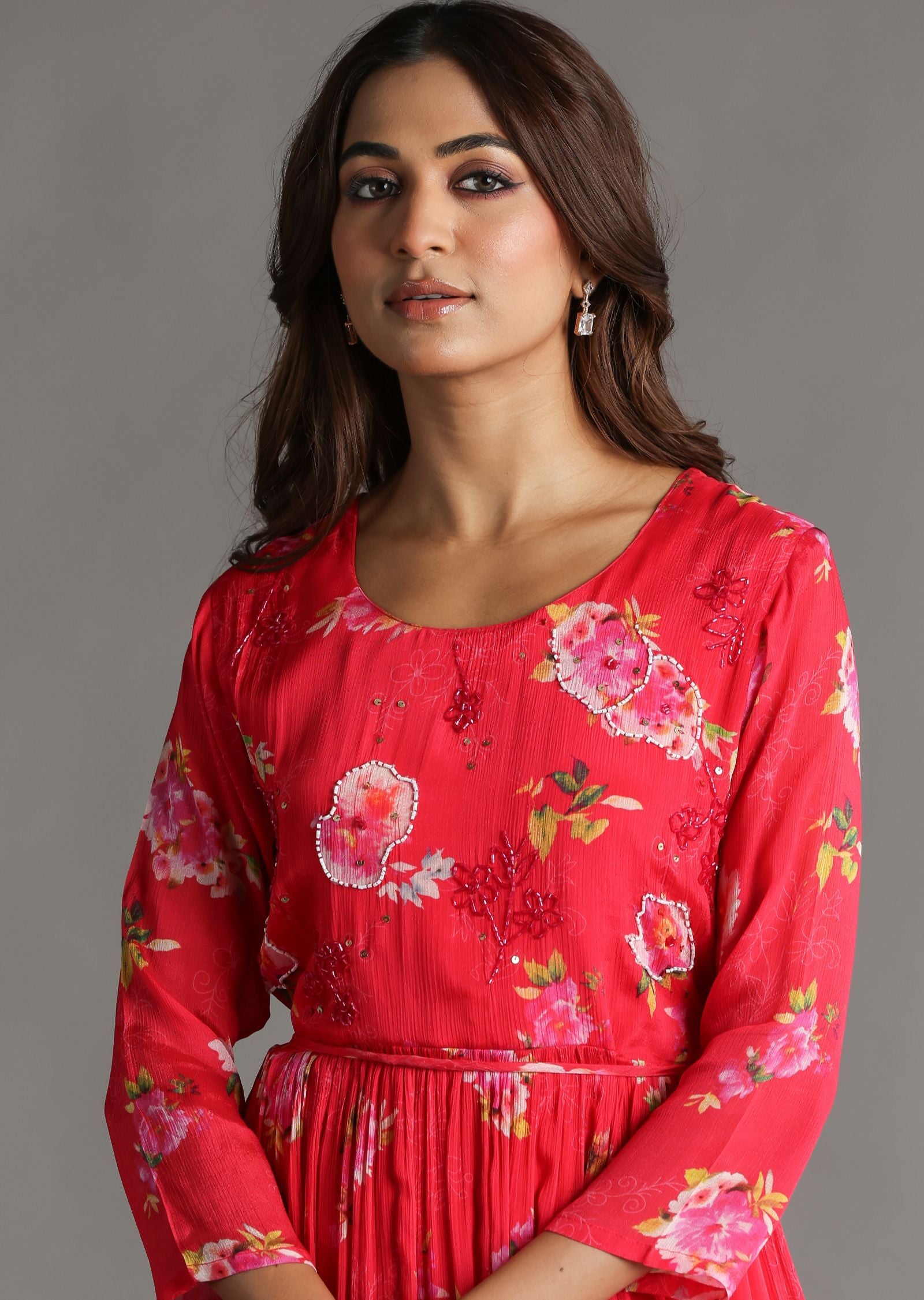 Rani Pink Chinnon Long Dress