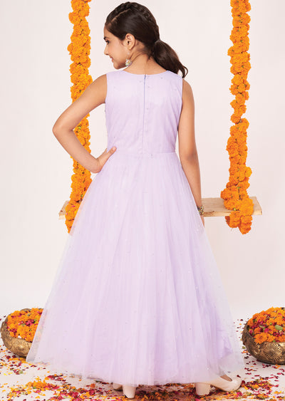 Lavender Net Ethnic Gown
