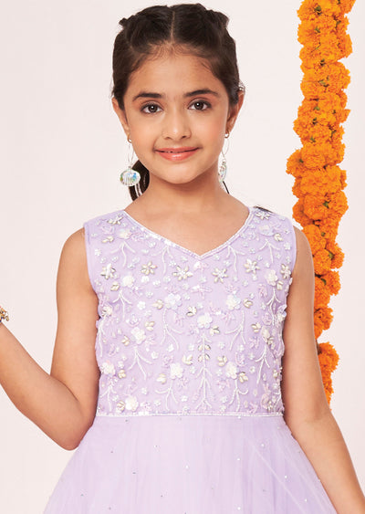 Lavender Net Ethnic Gown