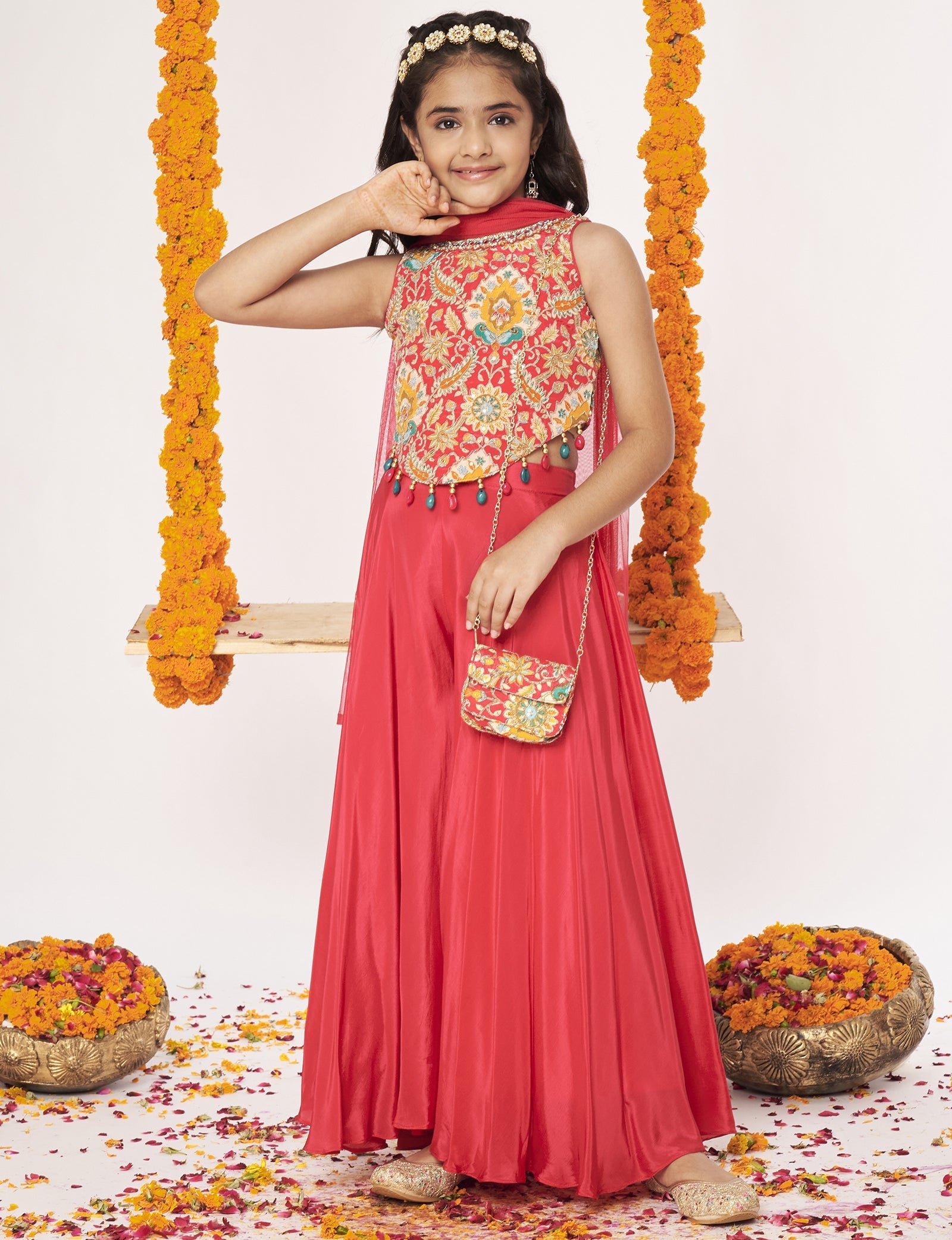 Rani Pink Crepe Gharara Set