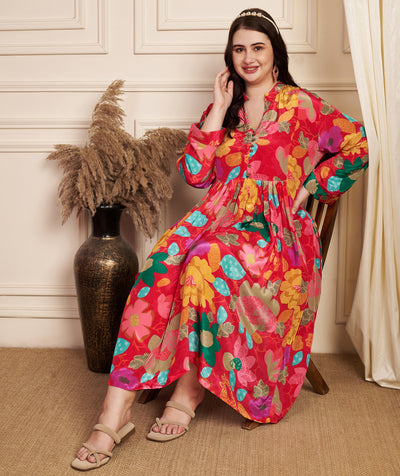 Rani Pink Crepe Midi Dress