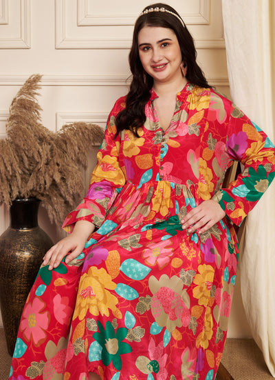 Rani Pink Crepe Midi Dress