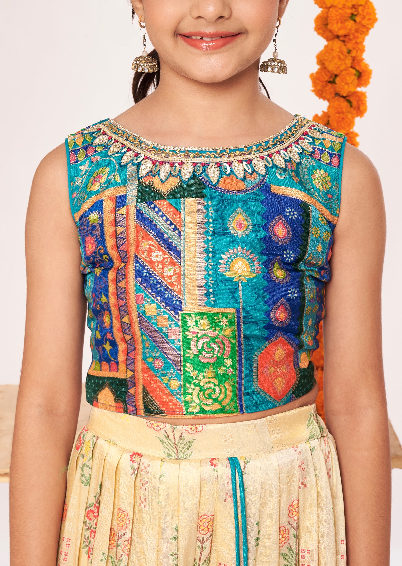 Blue Banaras Lehenga