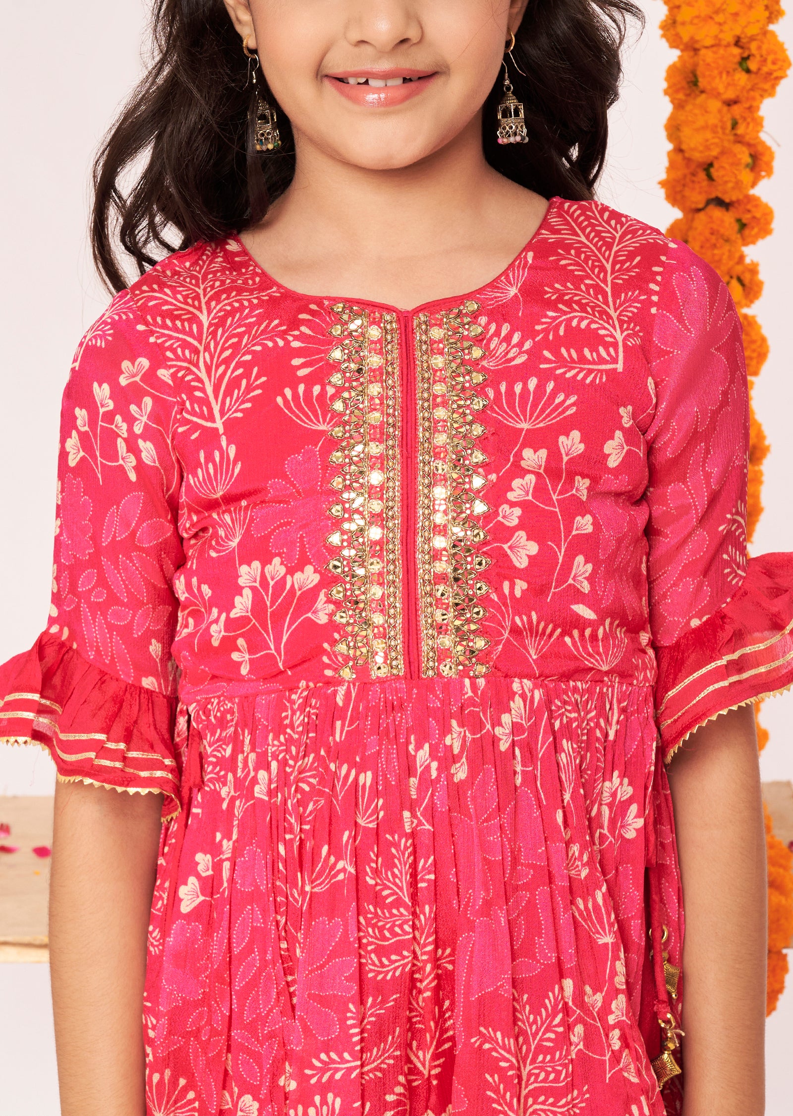 Rani Pink Chinnon Gharara Set