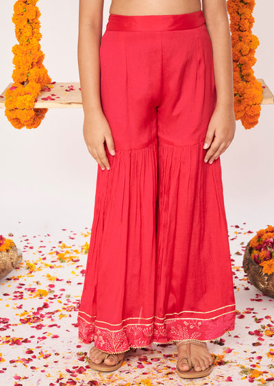 Rani Pink Chinnon Gharara Set