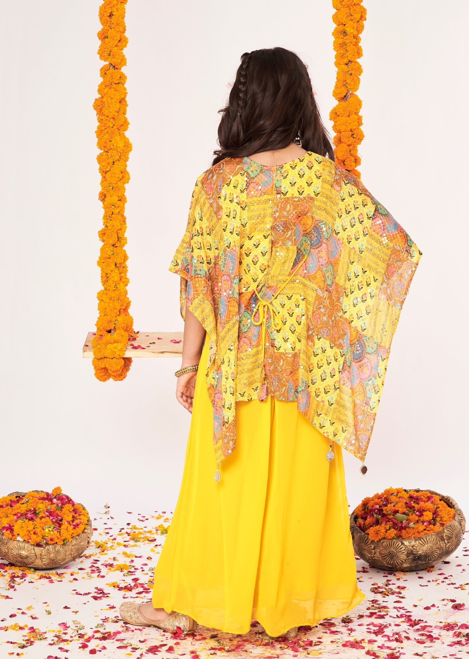 Yellow Chinnon Gharara Set