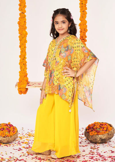 Yellow Chinnon Gharara Set
