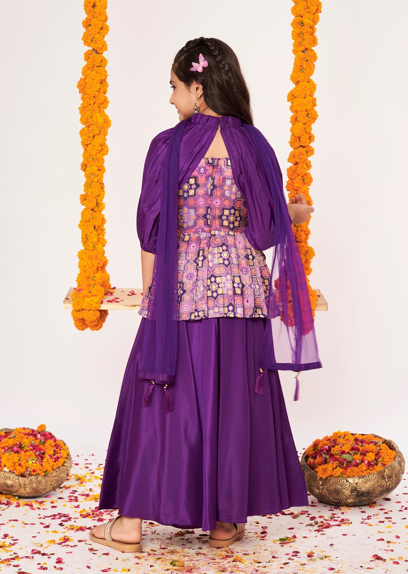 Purple Banaras Gharara Set