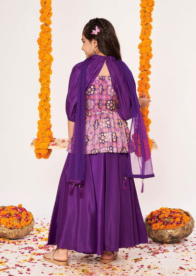 Purple Banaras Gharara Set