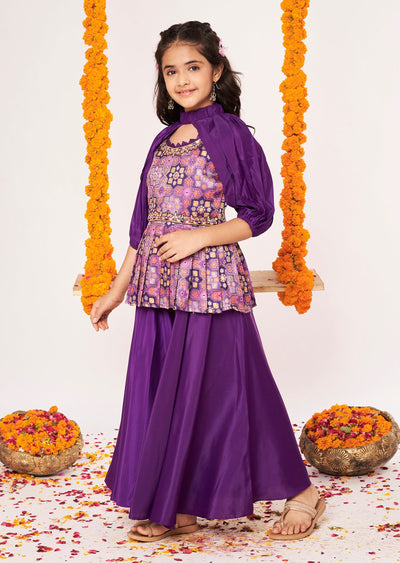 Purple Banaras Gharara Set