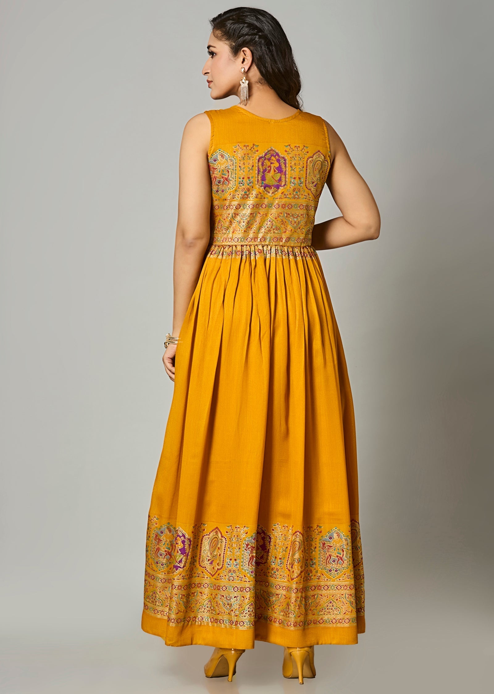 Mustard Silk Long Dress