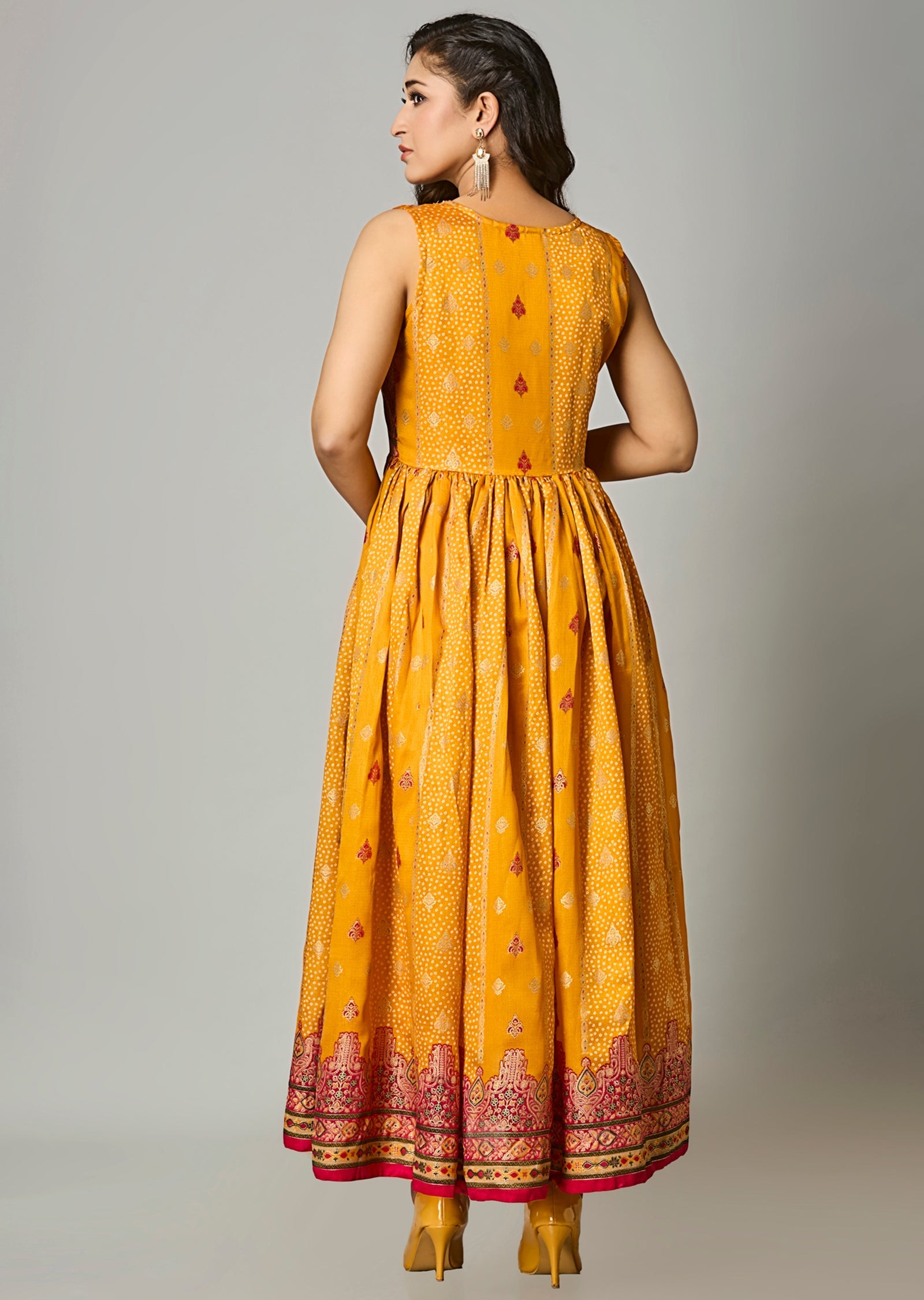 Mustard Silk Long Dress