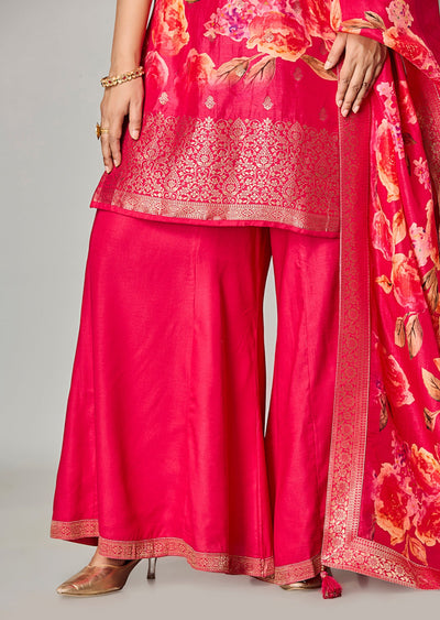 Pink Silk Straight Cut Suit