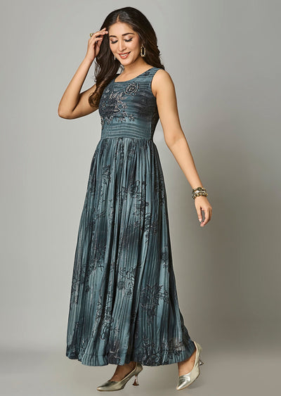 Dark Grey Chiffon Long Dress