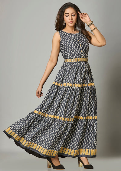 Black Satin Long Dress