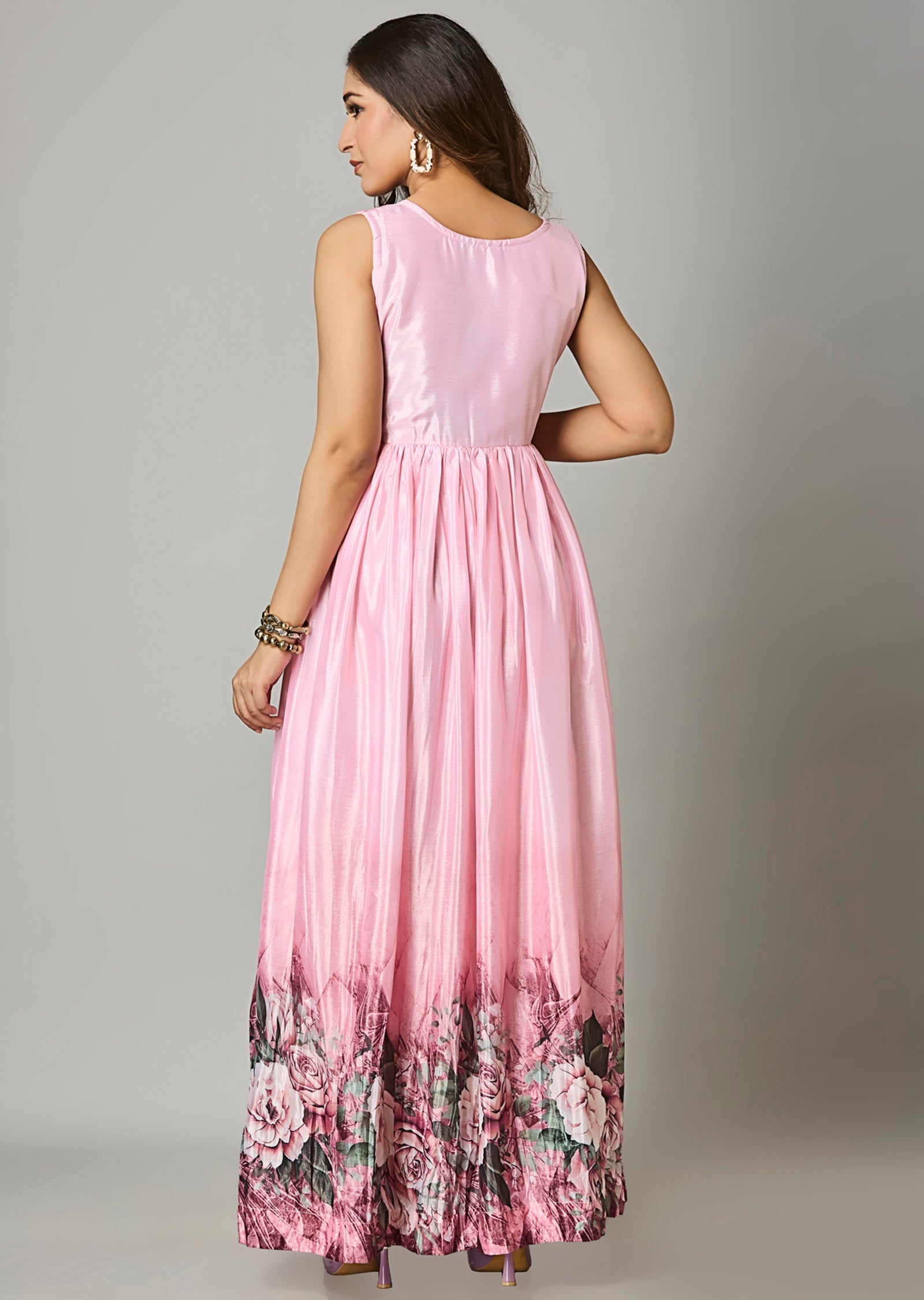 Pink Chinnon Long Dress