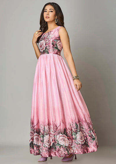 Pink Chinnon Long Dress