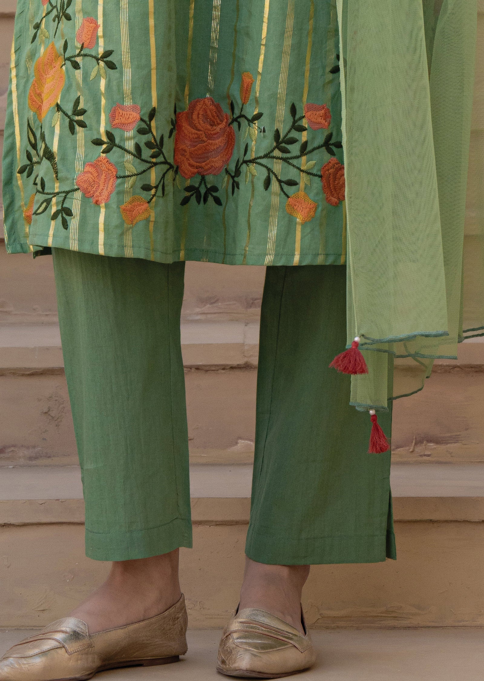 Dusty Green Cotton Straight Cut Suit