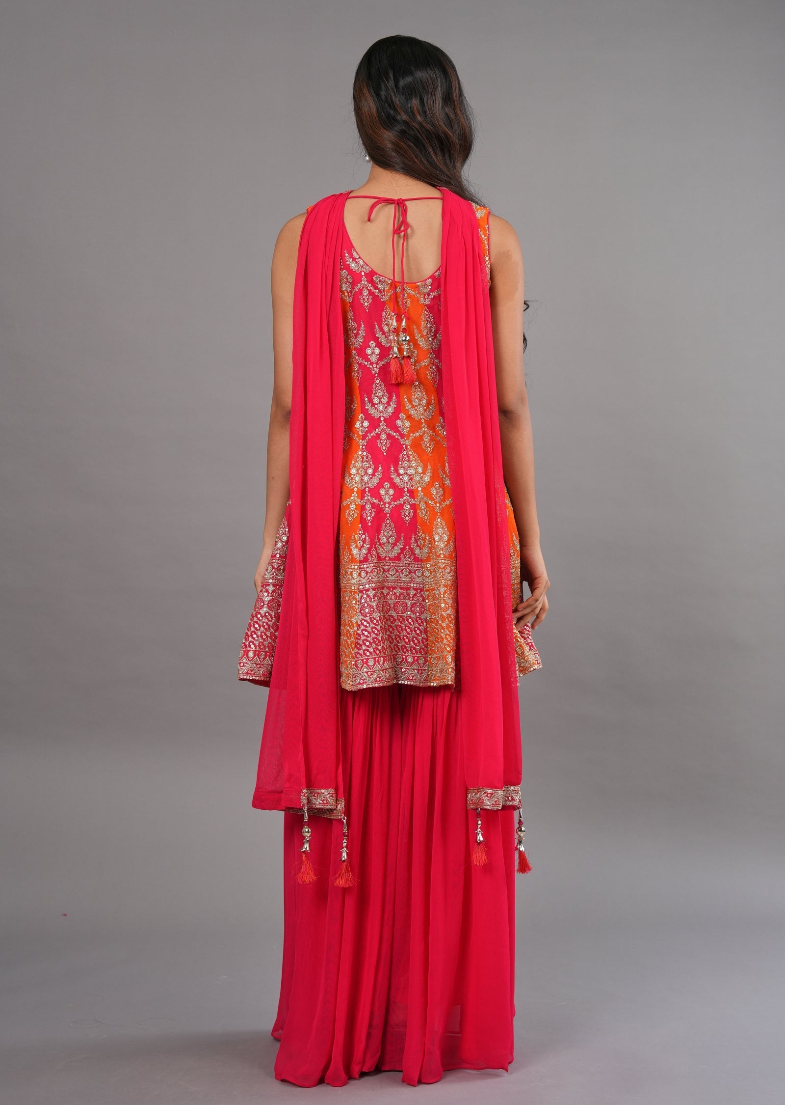 Pink Georgette Shararas Ghararas Set
