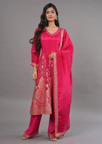 Pink Silk Anarkali Suit