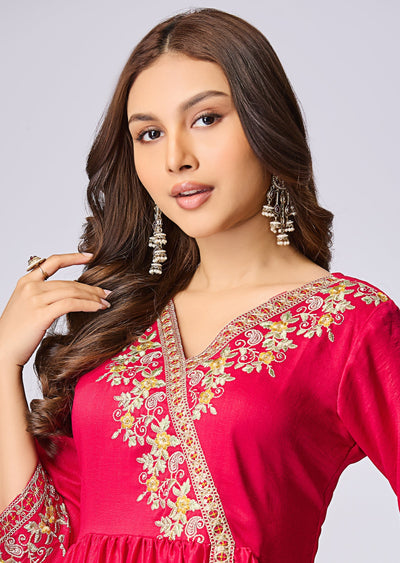 Rani Pink Anarkali Suit