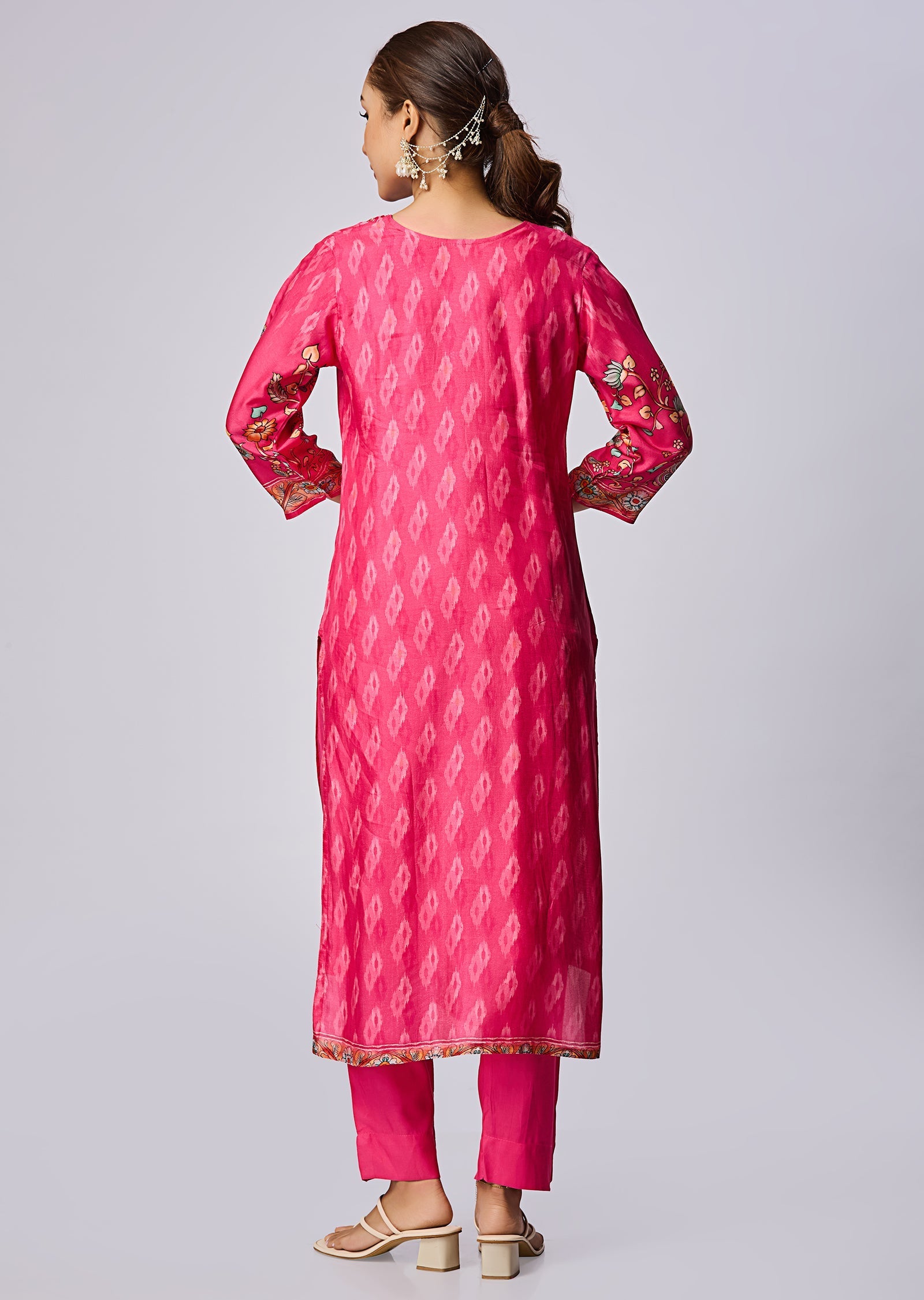 Rani Pink Dola Silk Straight Cut Suit