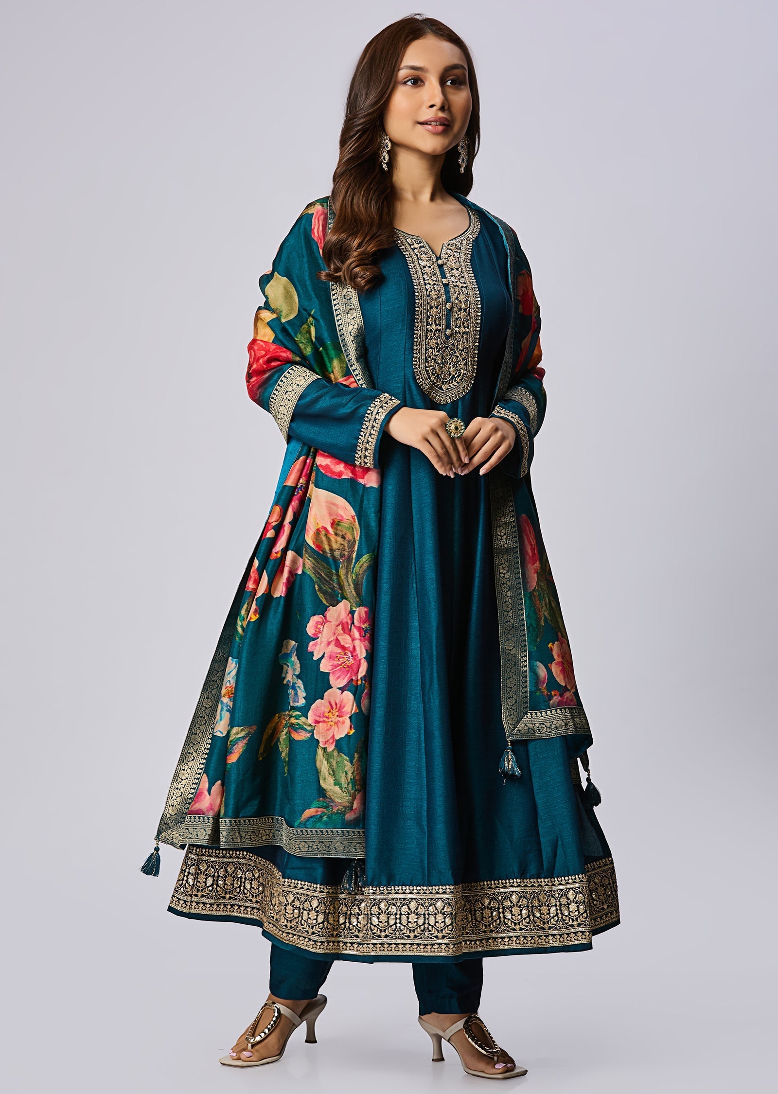 Green Silk Anarkali Suit