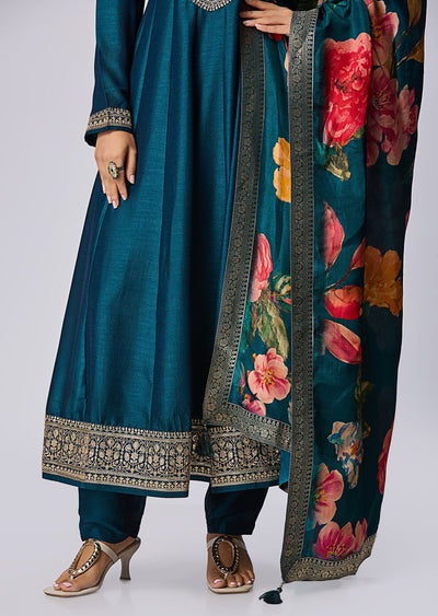 Green Silk Anarkali Suit