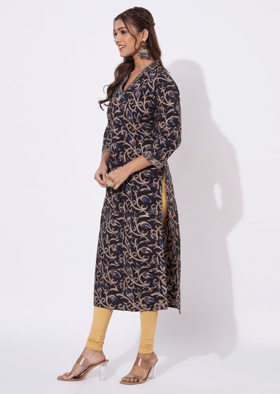 Brown Cotton Straight Cut