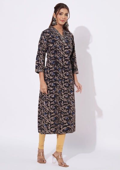 Brown Cotton Straight Cut