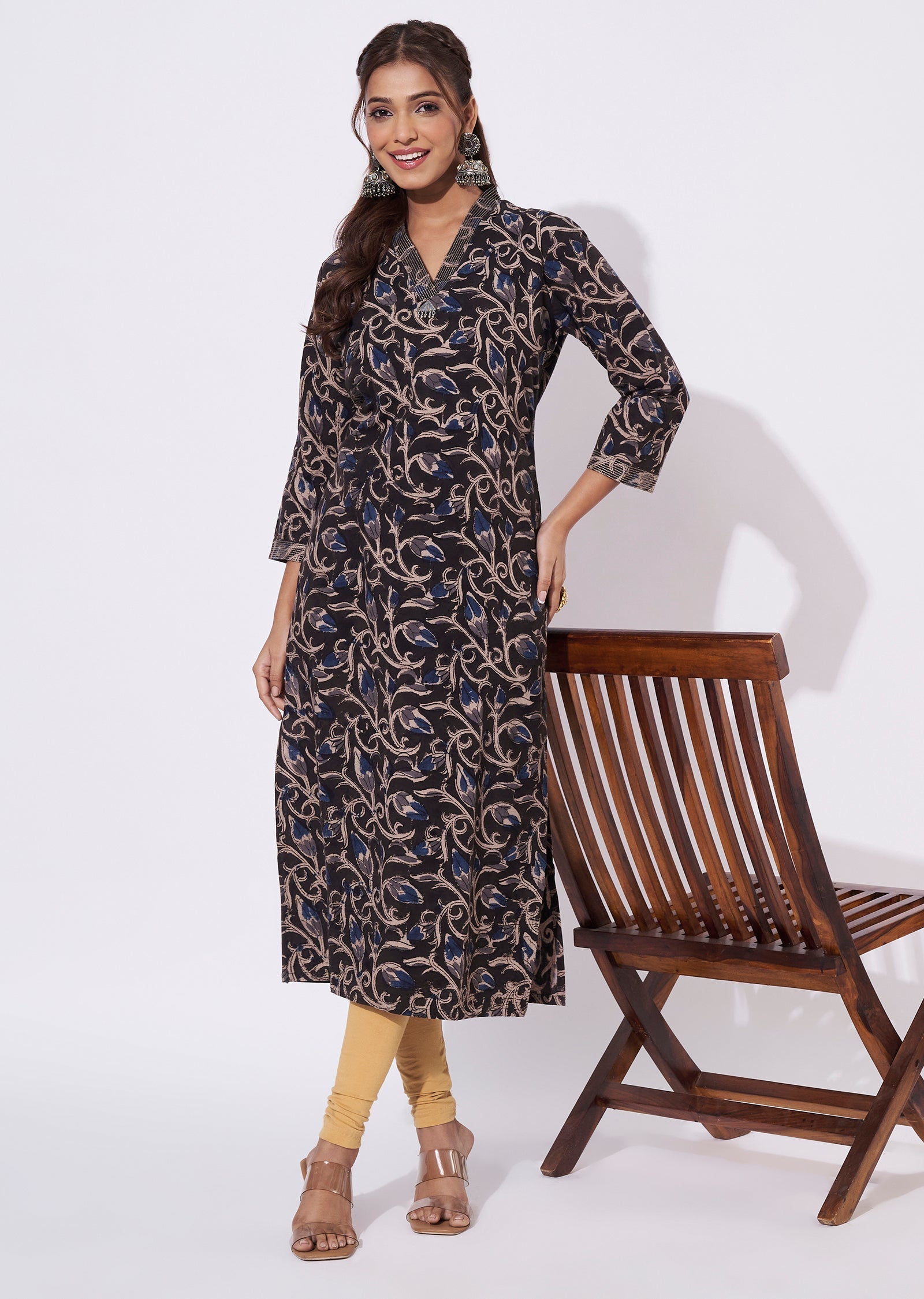 Brown Cotton Straight Cut