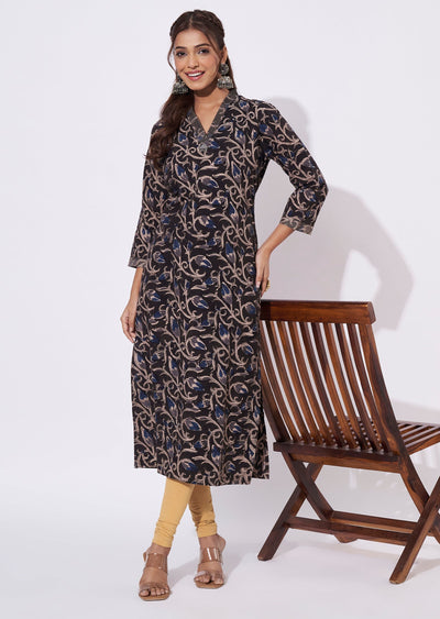 Brown Cotton Straight Cut