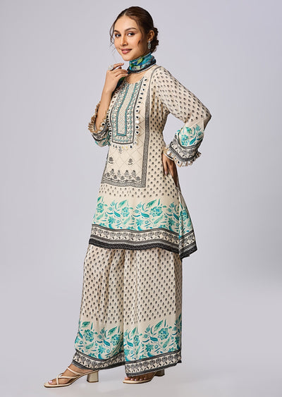 Beige Crepe Anarkali Suit