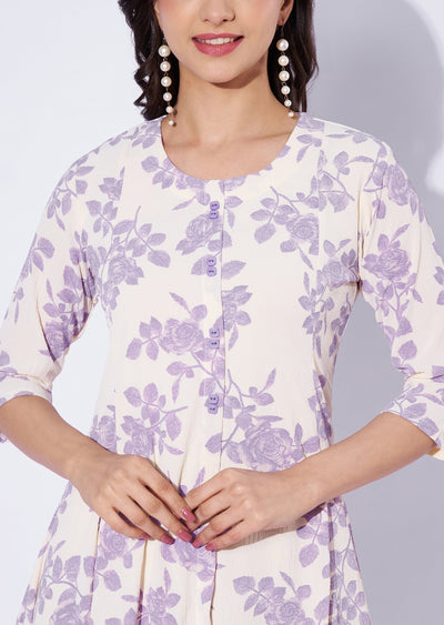 Lavender Polynesian Midi Dress
