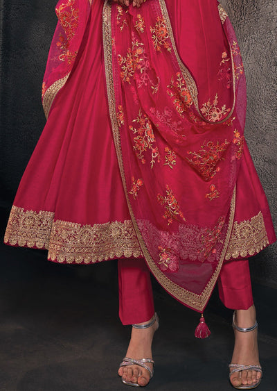 Pink Silk Anarkali Suit