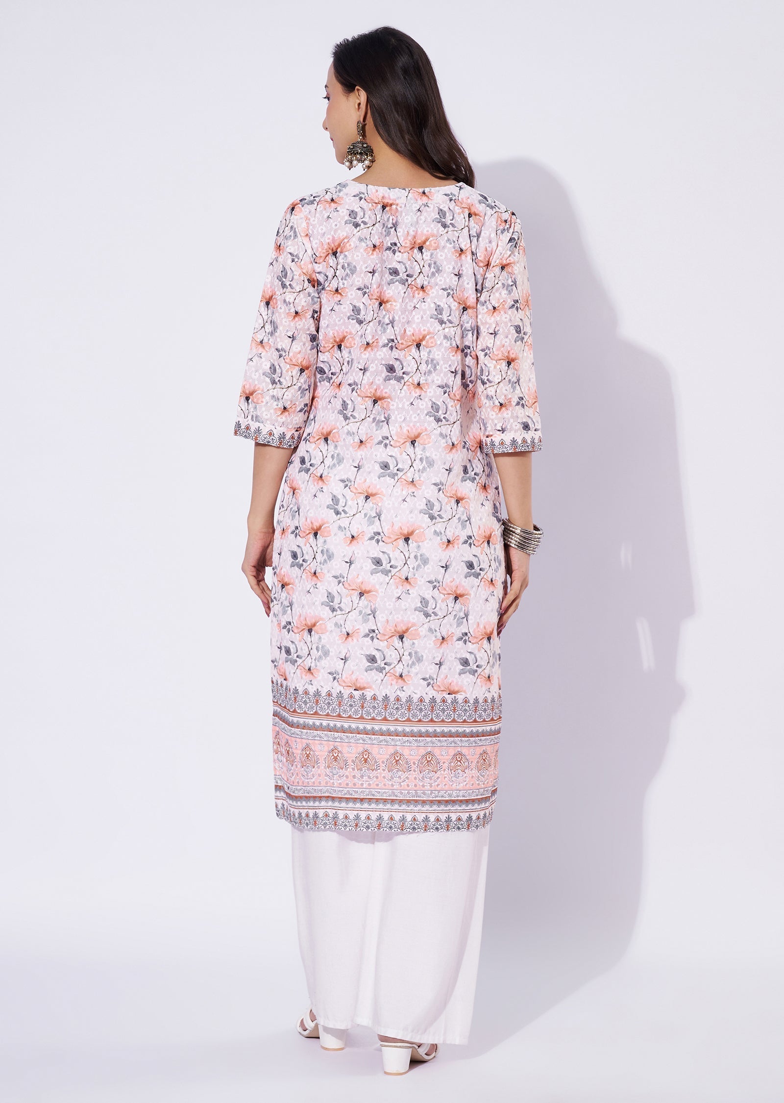 Cream Cotton Straight Cut Top