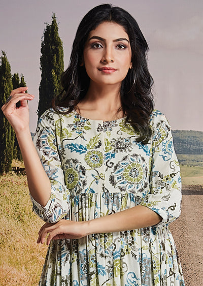 Fawn Crepe Frock Kurti